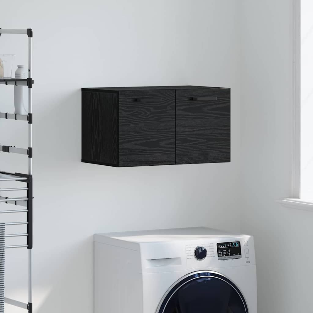 Mobiletto a muro Rovere Nero 60 x 36,5 x 35 cm