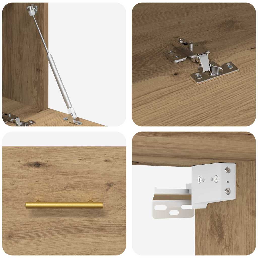 Armadietto a muro rovere artigianale 80 x 36.5 x 35 cm | homemem39