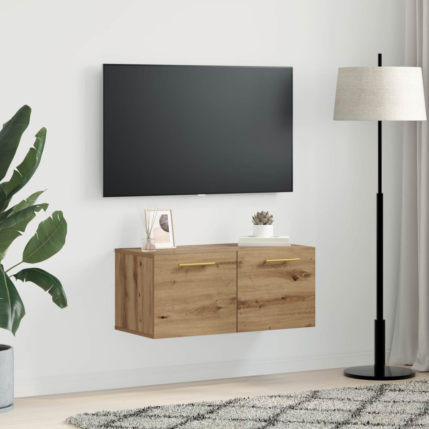 Armadietto a muro rovere artigianale 80 x 36.5 x 35 cm | homemem39