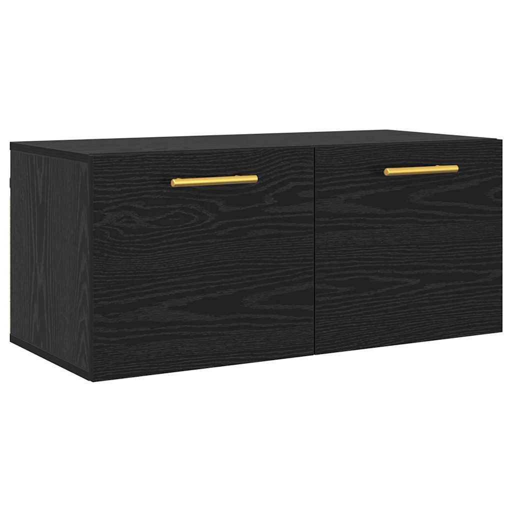 Armadietto a muro Rovere nero 80 x 36.5 x 35 cm | homemem39