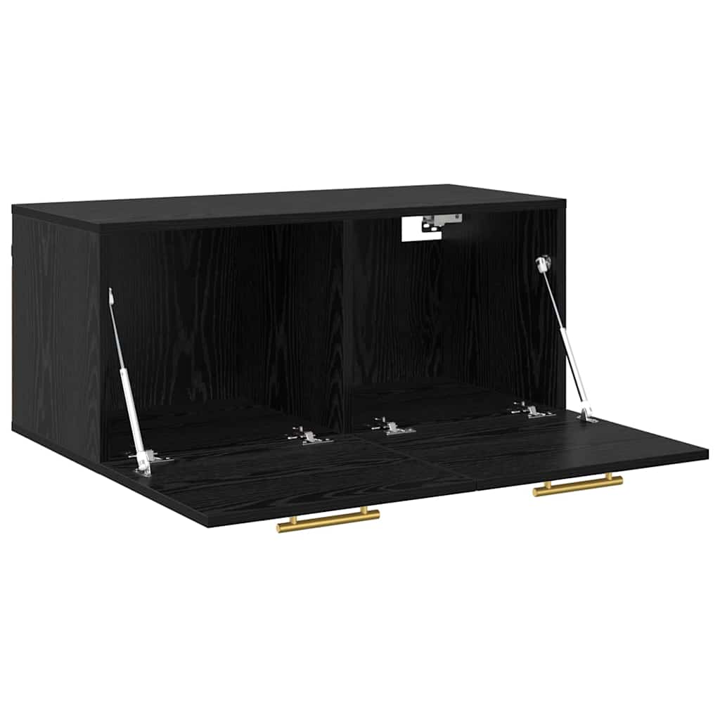 Armadietto a muro Rovere nero 80 x 36.5 x 35 cm | homemem39