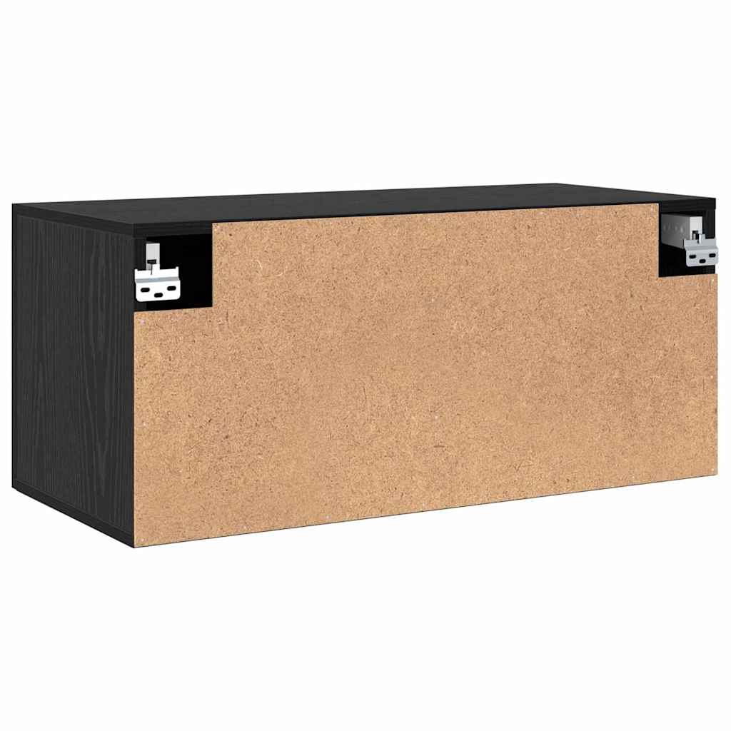 Armadietto a muro Rovere nero 80 x 36.5 x 35 cm | homemem39