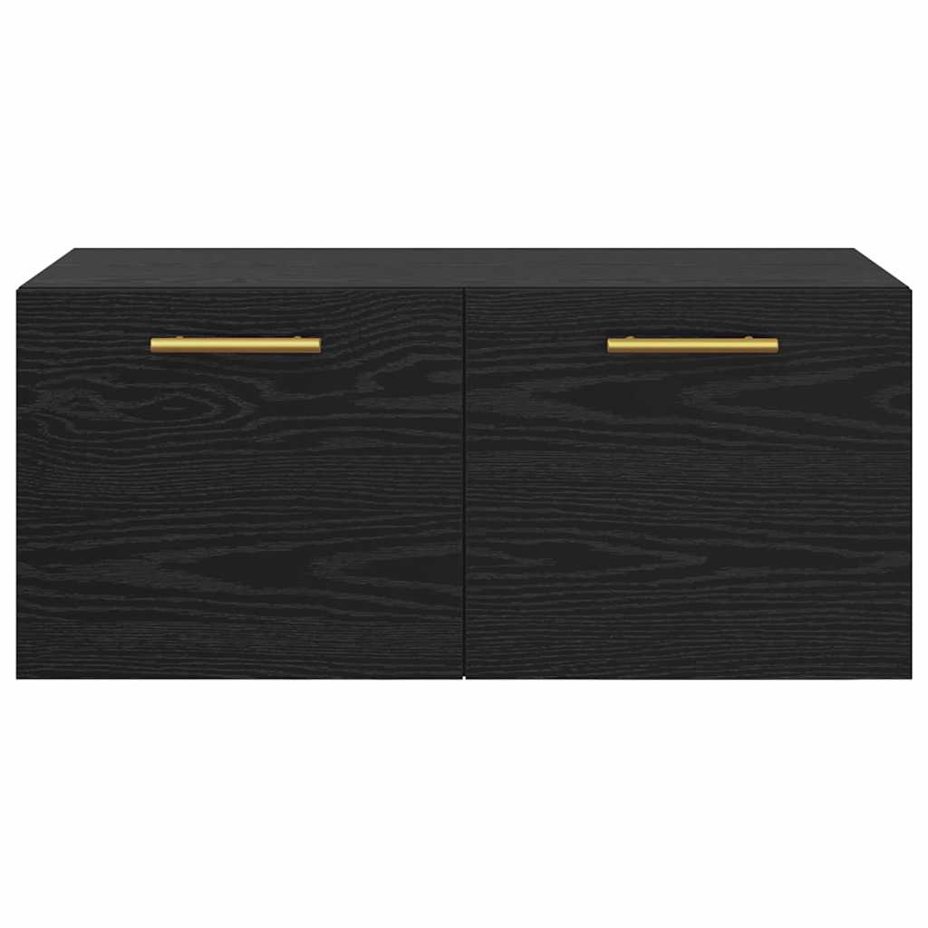 Armadietto a muro Rovere nero 80 x 36.5 x 35 cm | homemem39