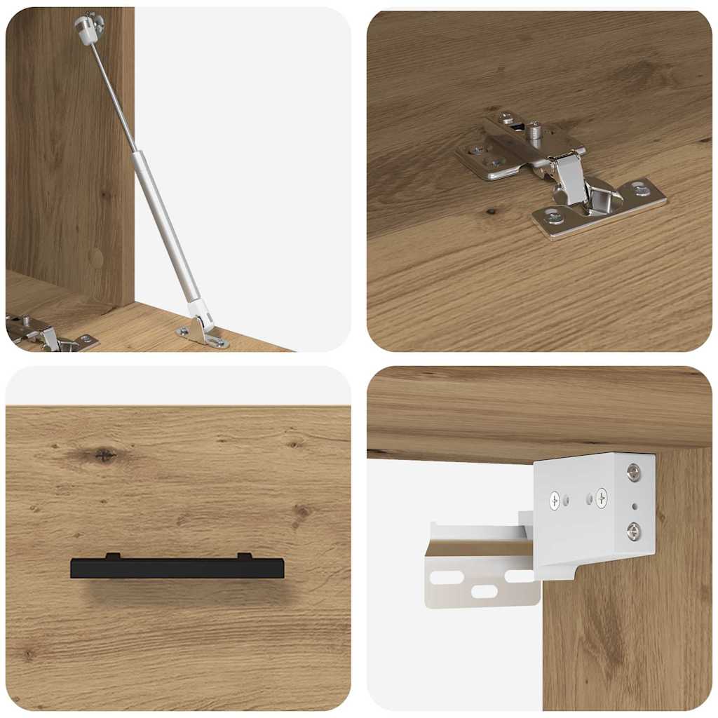 Armadietto a muro rovere artigianale 80 x 36.5 x 35 cm