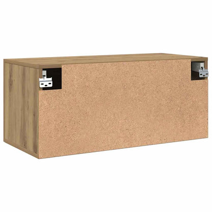 Armadietto a muro rovere artigianale 80 x 36.5 x 35 cm