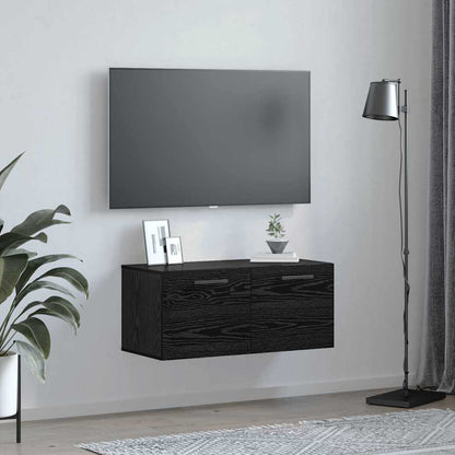 Armadietto a muro Rovere nero 80 x 36.5 x 35 cm | homemem39