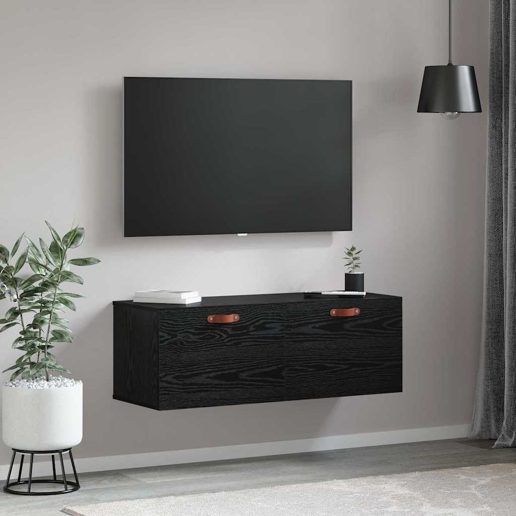 Mobiletto a muro Rovere Nero 100 x 36,5 x 35 cm | homemem39