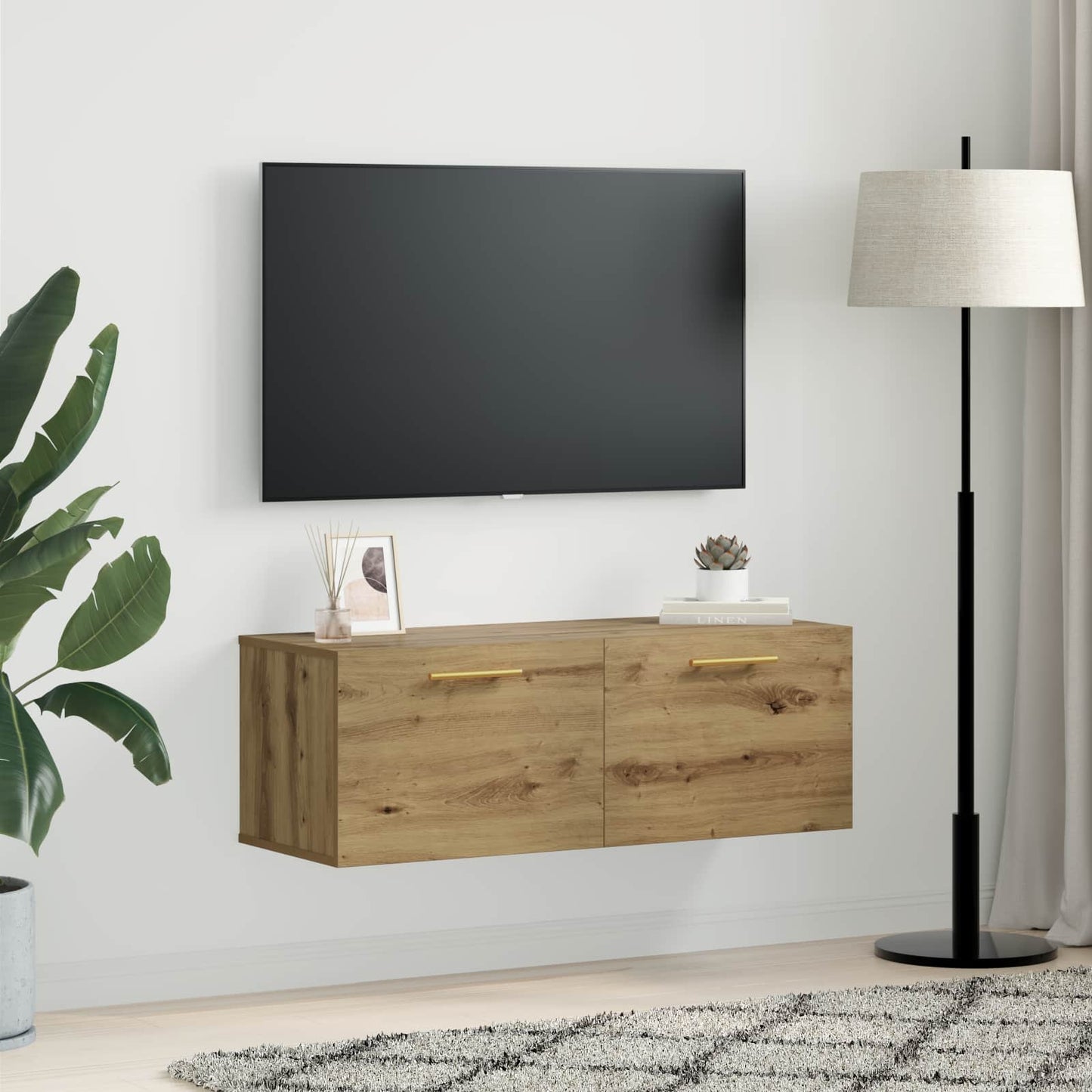 Armadietto a muro rovere artigianale 100 x 36.5 x 35 cm | homemem39