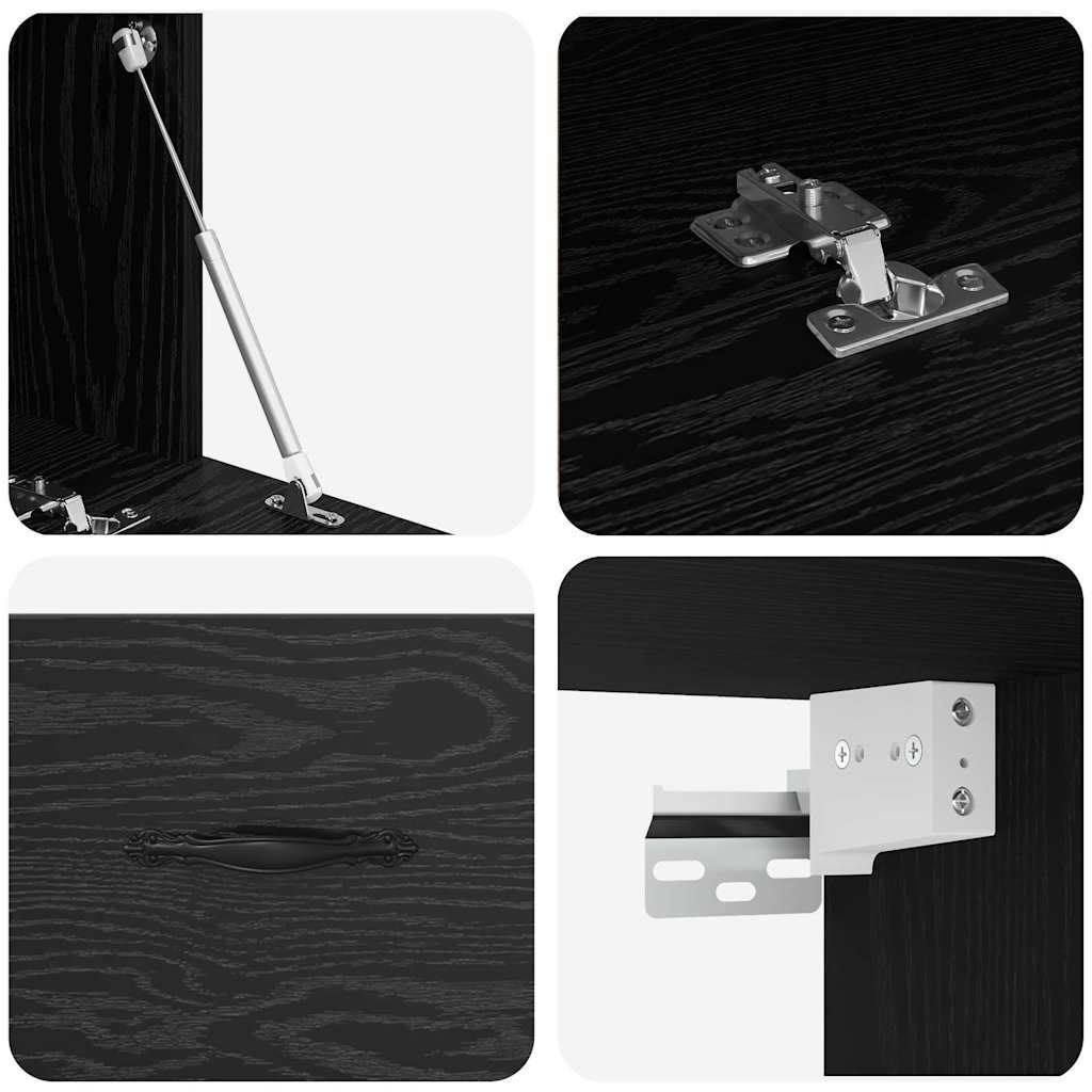 Mobiletto a muro Rovere Nero 100 x 36,5 x 35 cm | homemem39