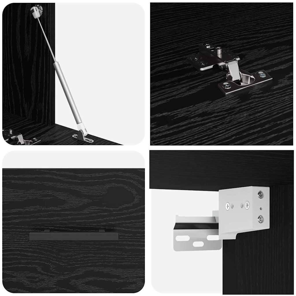 Armadietto a muro Rovere nero 100 x 36.5 x 35 cm | homemem39