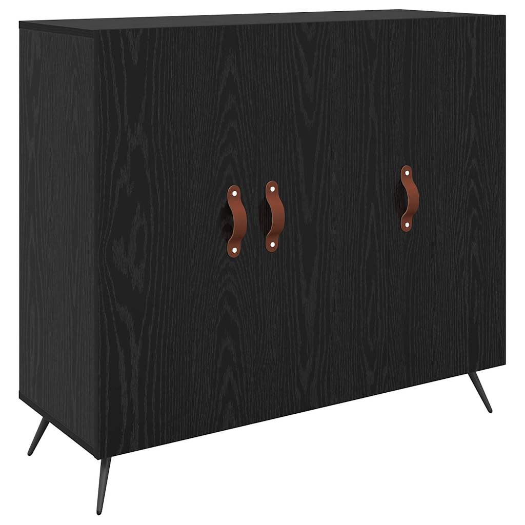 Credenza Rovere Nero 89,5 x 34 x 80 cm Legno multistrato