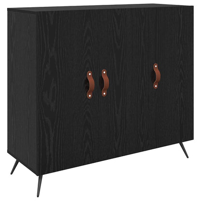 Credenza Rovere Nero 89,5 x 34 x 80 cm Legno multistrato