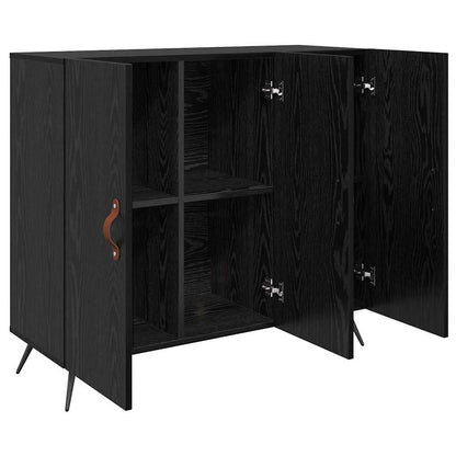 Credenza Rovere Nero 89,5 x 34 x 80 cm Legno multistrato