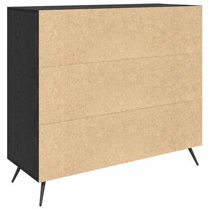 Credenza Rovere Nero 89,5 x 34 x 80 cm Legno multistrato