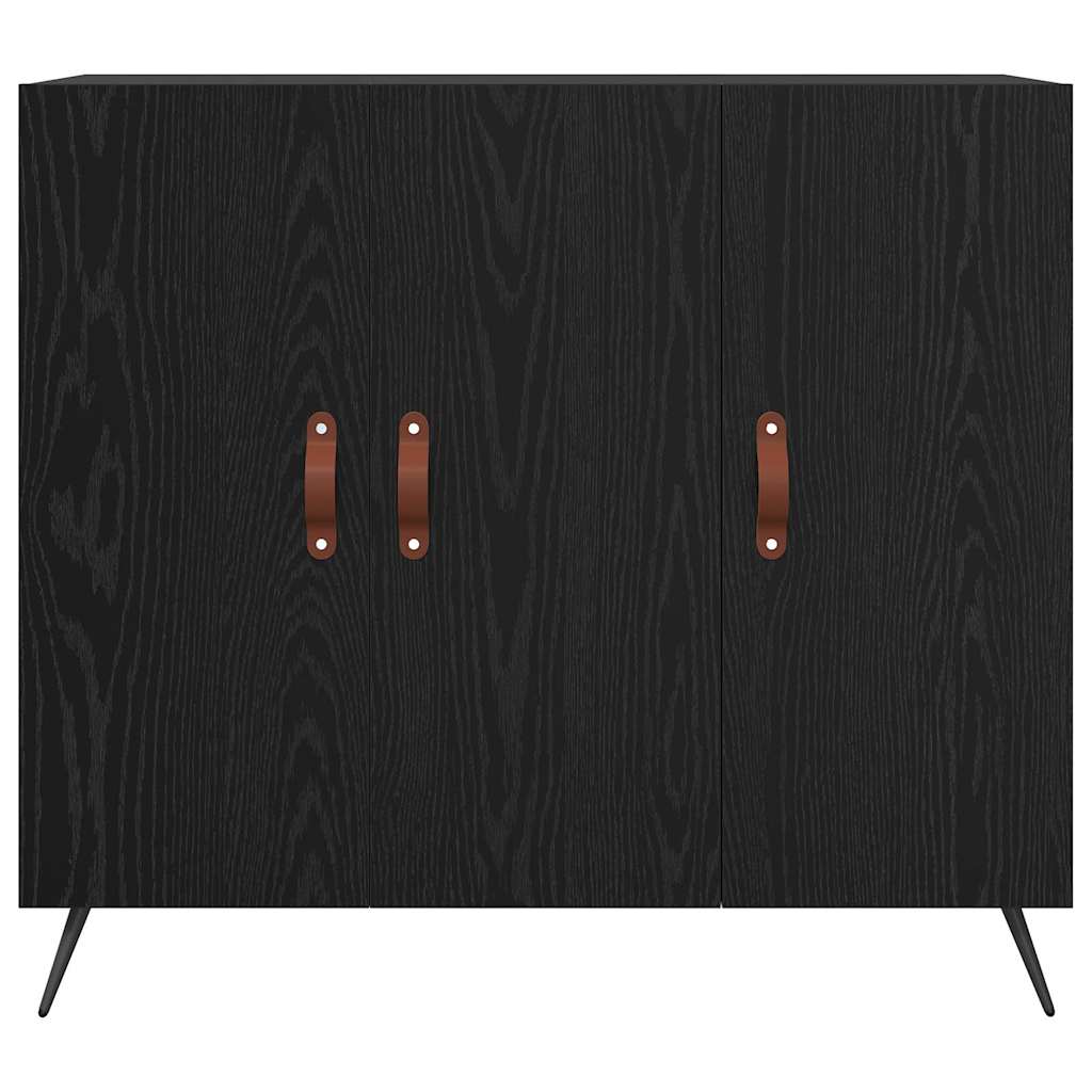 Credenza Rovere Nero 89,5 x 34 x 80 cm Legno multistrato