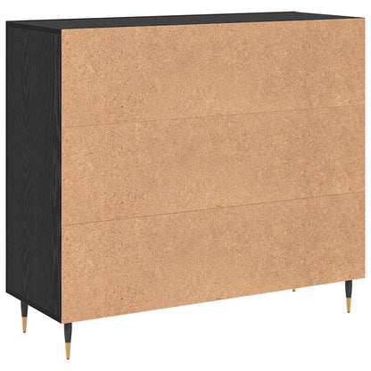 Credenza Rovere Nero 90 x 34 x 80 cm Legno multistrato