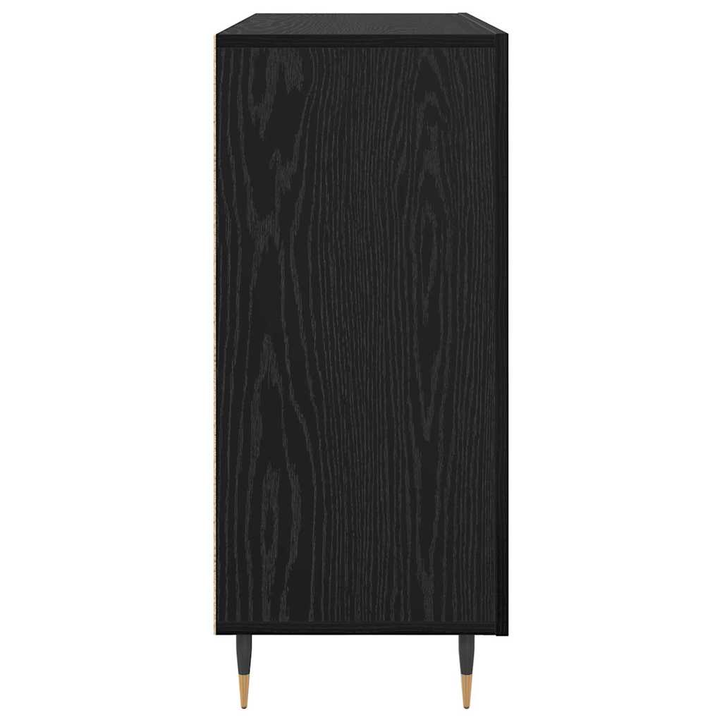 Credenza Rovere Nero 90 x 34 x 80 cm Legno multistrato
