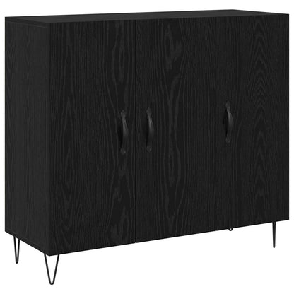 Credenza Rovere Nero 90 x 32,5 x 80 cm Legno multistrato