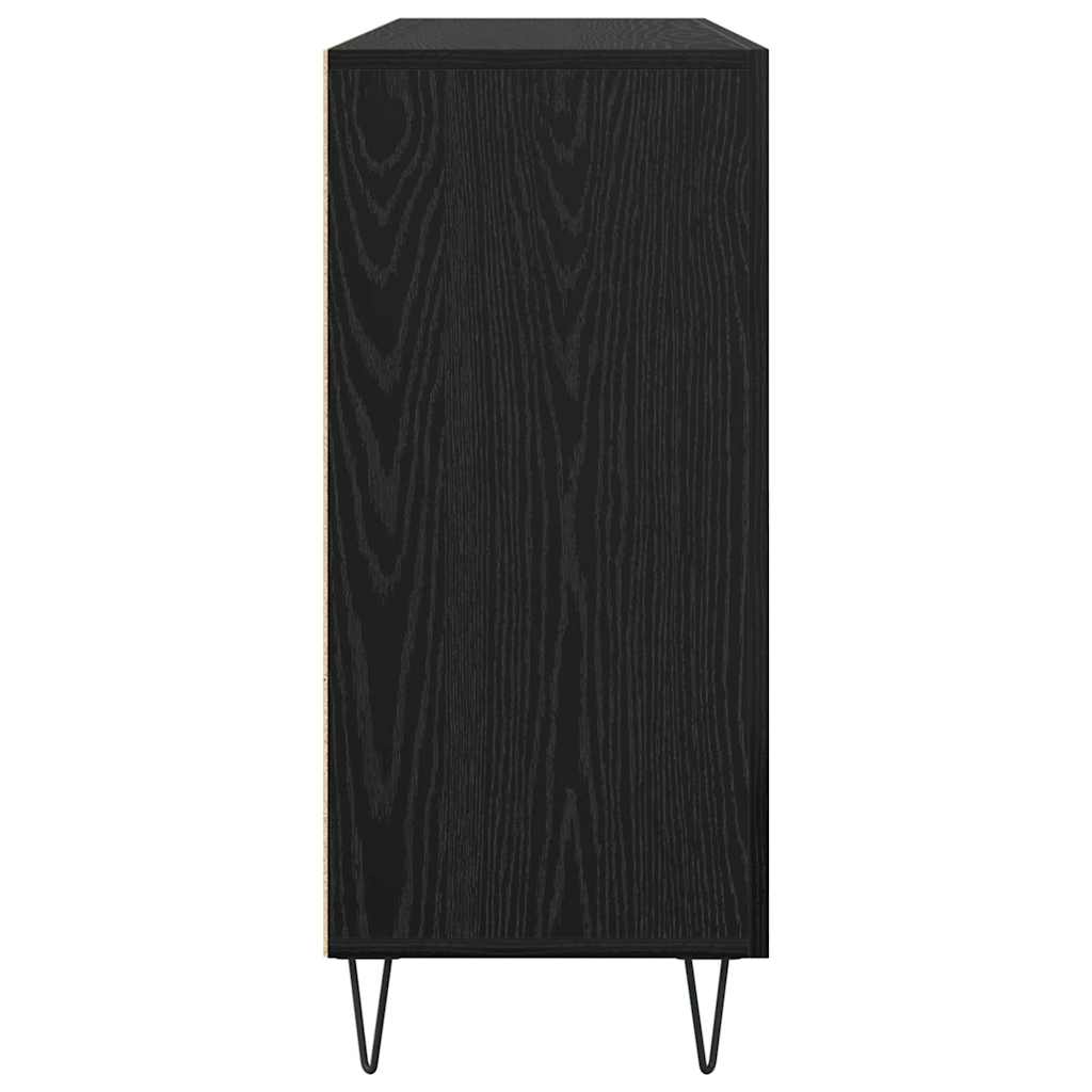 Credenza Rovere Nero 90 x 32,5 x 80 cm Legno multistrato