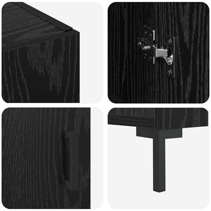 Credenza Rovere Nero 90 x 34 x 80 cm Legno multistrato