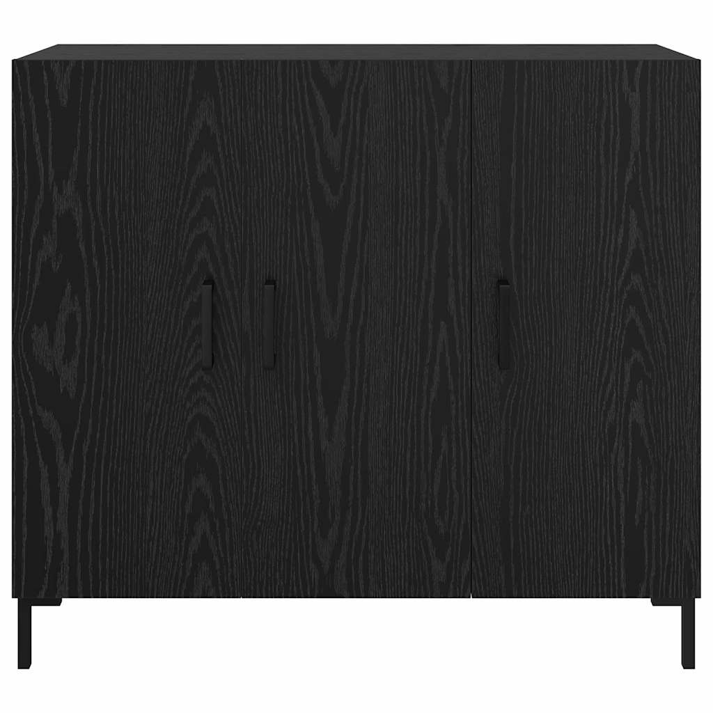 Credenza Rovere Nero 90 x 34 x 80 cm Legno multistrato