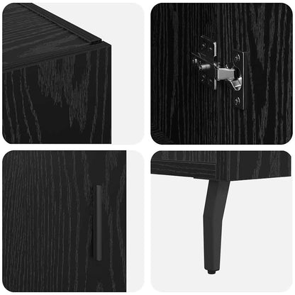 Credenza Rovere Nero 90 x 34 x 80 cm Legno multistrato