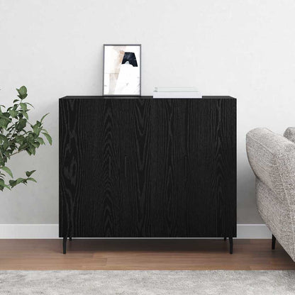 Credenza Rovere Nero 90 x 34 x 80 cm Legno multistrato