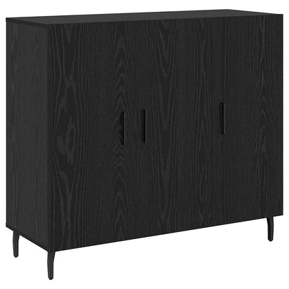 Credenza Rovere Nero 90 x 34 x 80 cm Legno multistrato