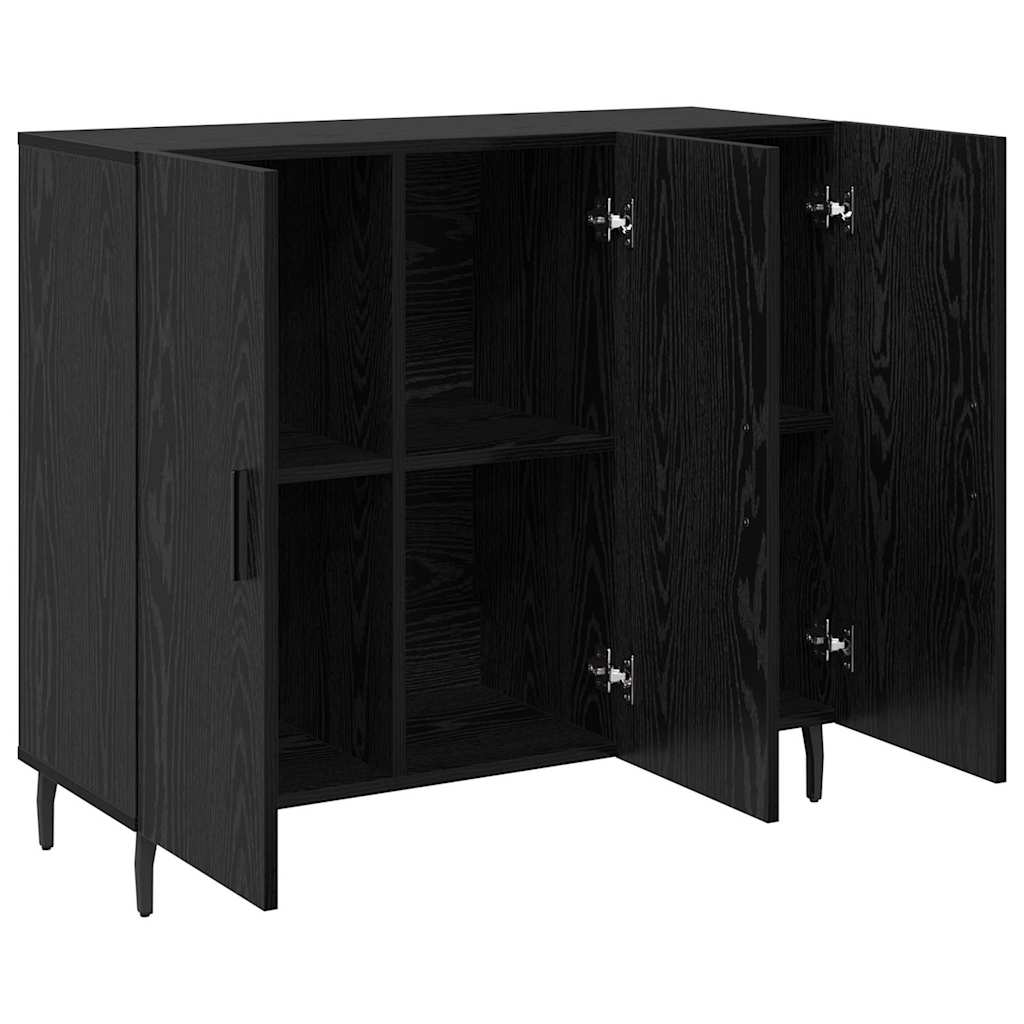 Credenza Rovere Nero 90 x 34 x 80 cm Legno multistrato