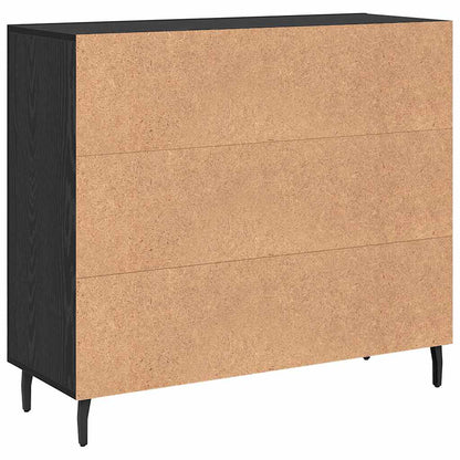Credenza Rovere Nero 90 x 34 x 80 cm Legno multistrato