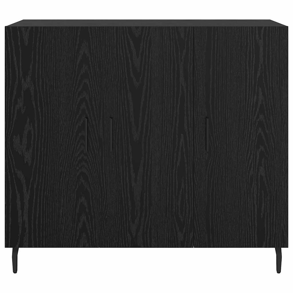 Credenza Rovere Nero 90 x 34 x 80 cm Legno multistrato