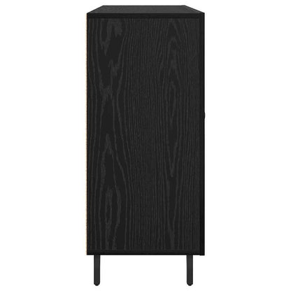 Credenza Rovere Nero 90 x 34 x 80 cm Legno multistrato