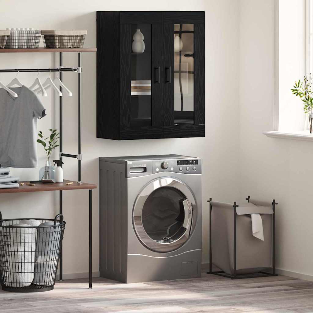 Credenza Rovere Nero 69,5 x 34 x 90 cm Legno multistrato