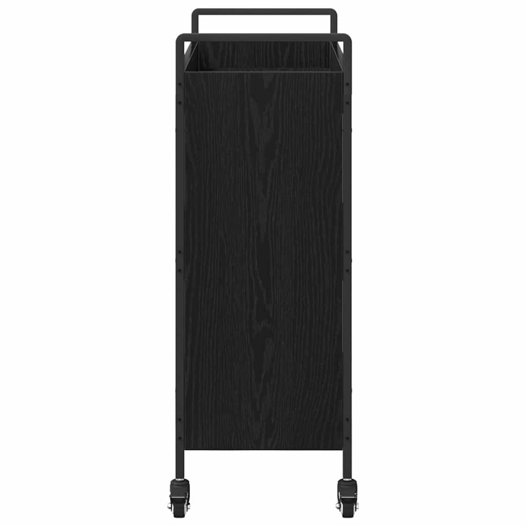 Carrello da Cucina Rovere Nero 70 x 30 x 82 cm