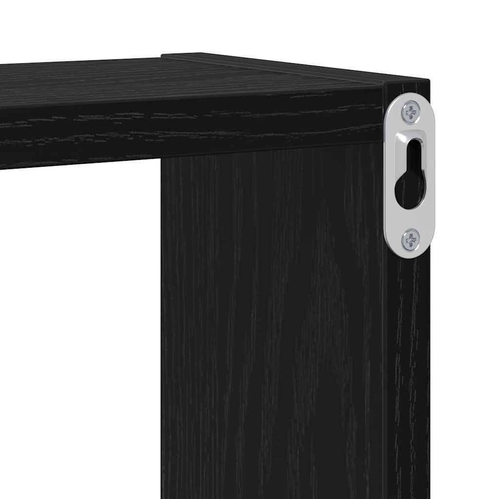 Cubo da Parete Rovere nero 96 x 12 x 64 cm Legno multistrato