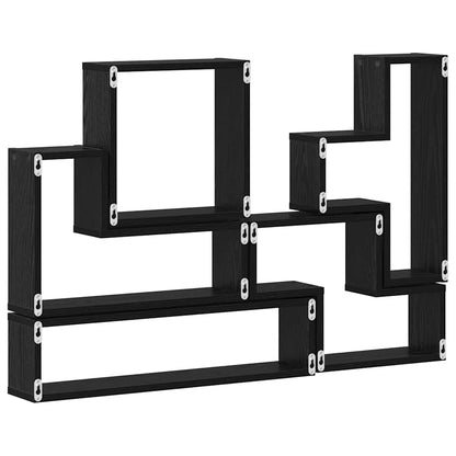 Scaffale da parete A parete Rovere Nero 96 x 12 x 64 cm