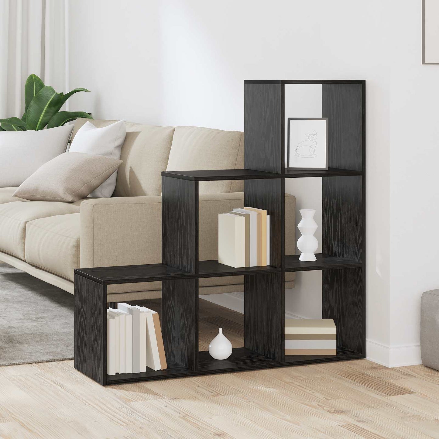 Libreria divisoria Rovere Nero 99 x 29 x 99 cm | homemem39