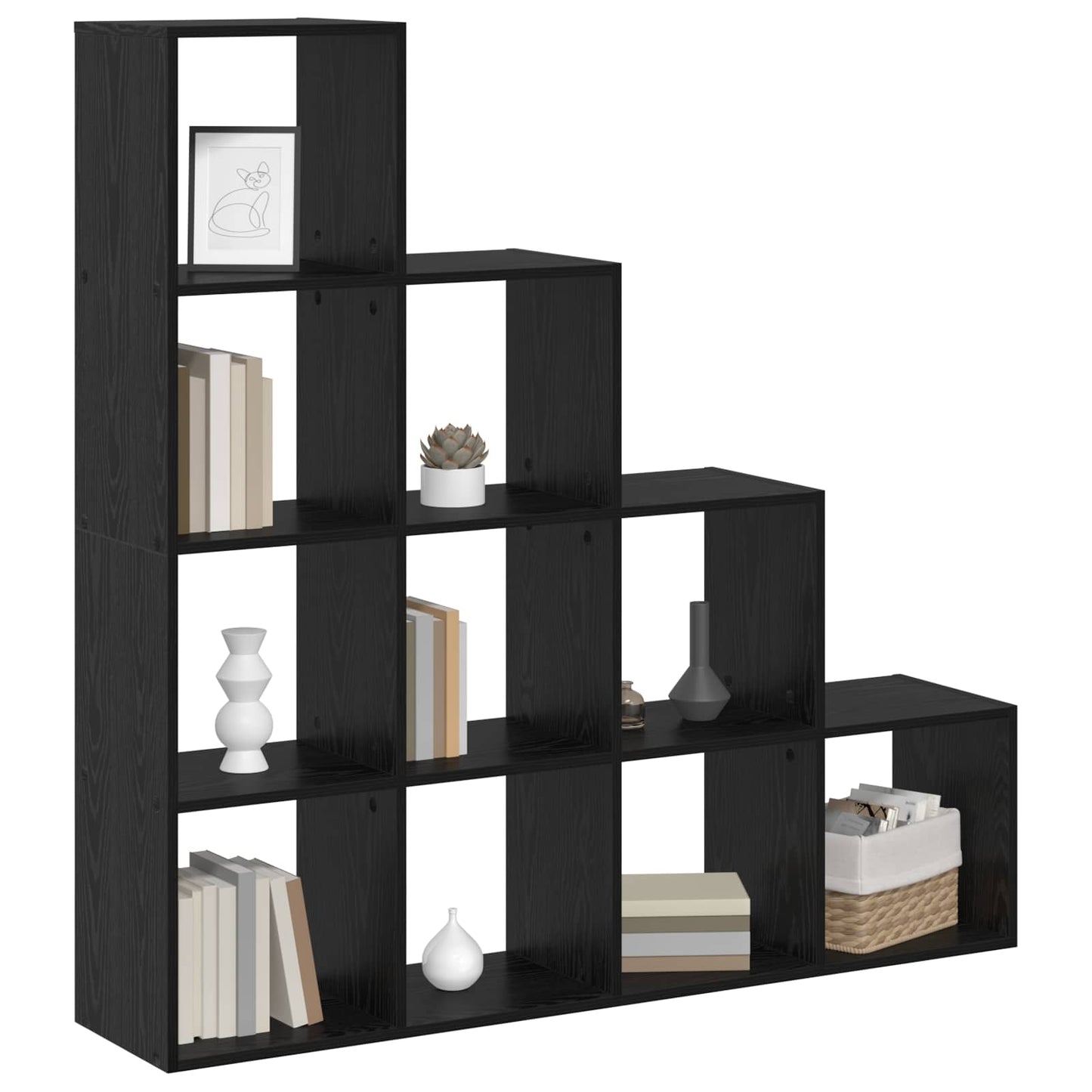 Libreria divisoria Rovere Nero 131,5 x 29 x 131,5 cm | homemem39