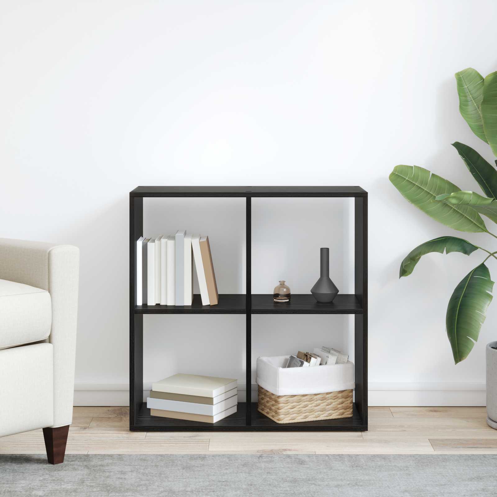 Armadio per Libri Rovere Nero 69,5 x 29 x 69,5 cm | homemem39