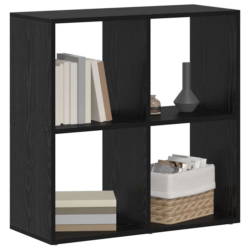 Armadio per Libri Rovere Nero 69,5 x 29 x 69,5 cm