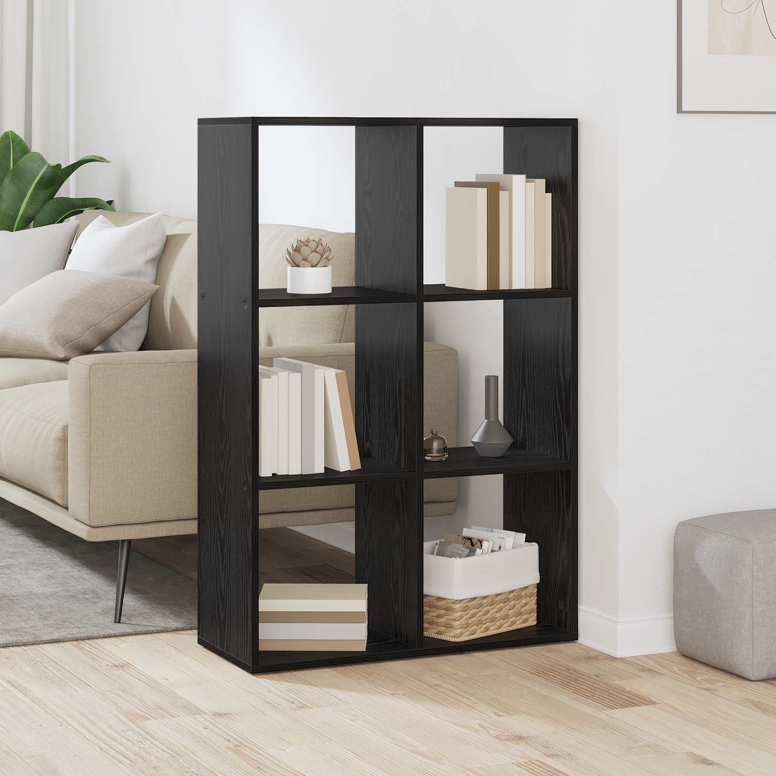 Armadio per Libri Rovere Nero 69,5 x 29 x 103,5 cm | homemem39