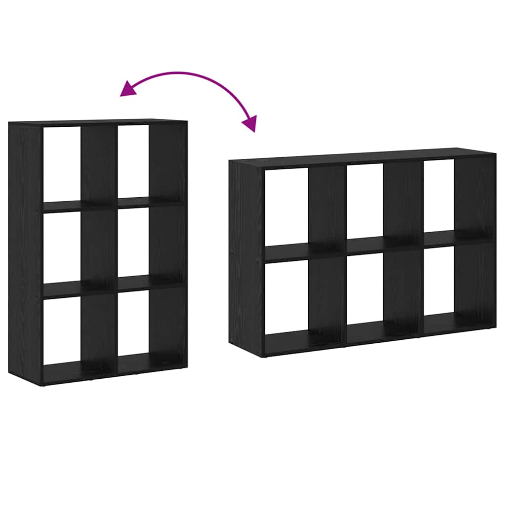 Armadio per Libri Rovere Nero 69,5 x 29 x 103,5 cm