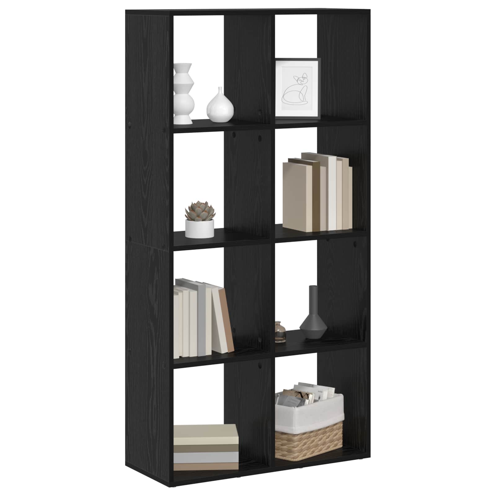 Armadio per Libri Rovere Nero 69,5 x 29 x 137,5 cm | homemem39