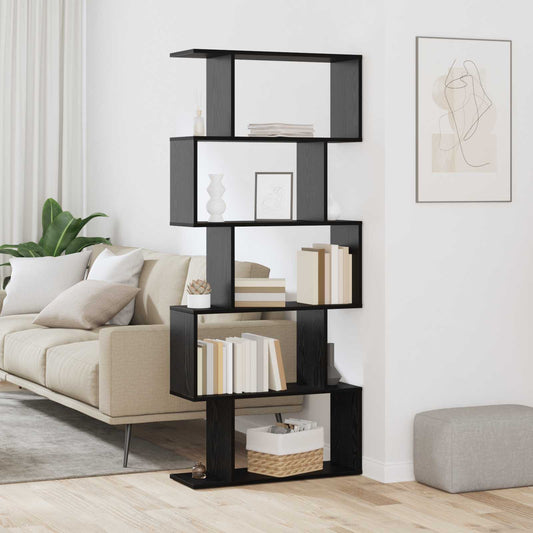 Armadio per Libri 5 livelli 70 x 24 x 161 cm Rovere Nero | homemem39