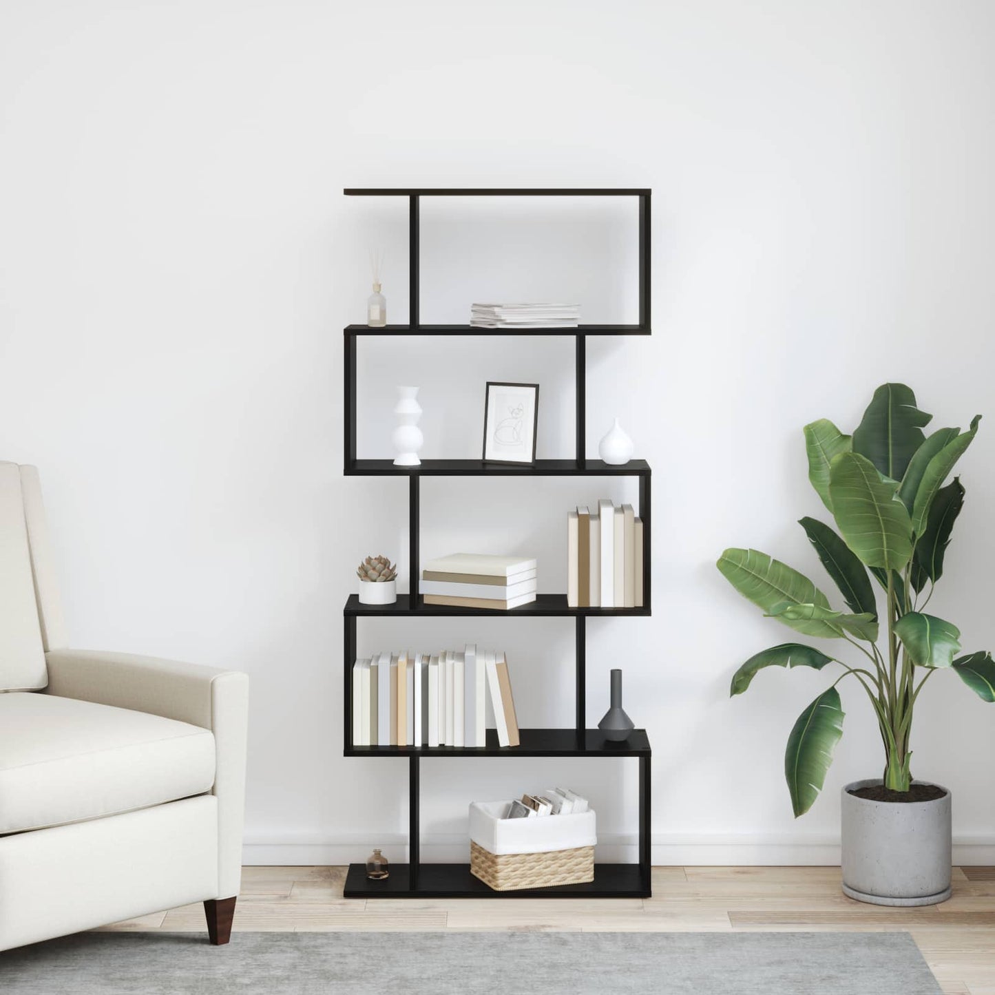 Armadio per Libri Rovere Nero 70 x 24 x 161 cm | homemem39