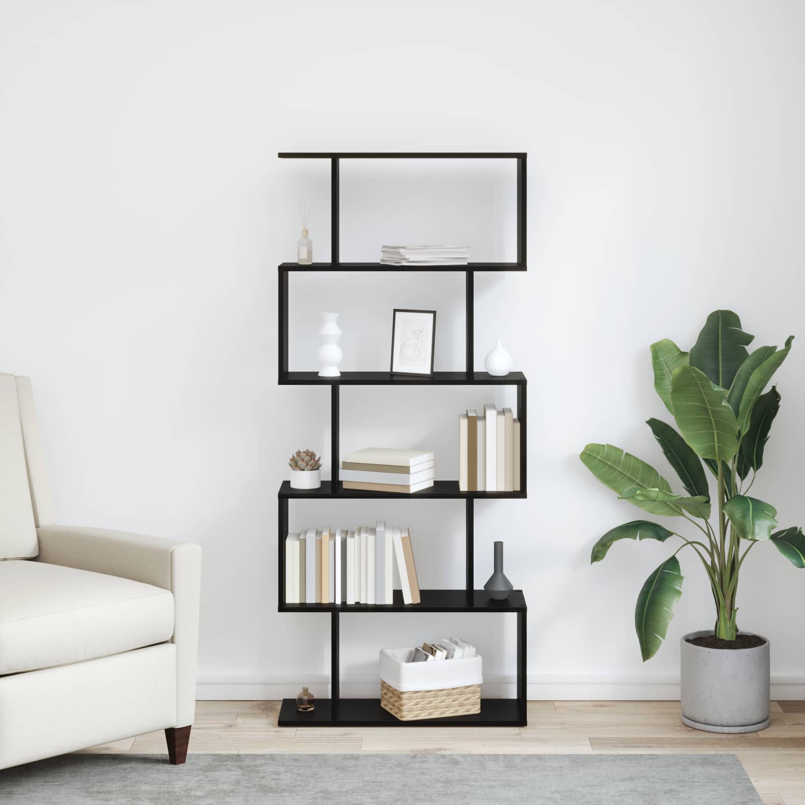 Armadio per Libri Rovere Nero 70 x 24 x 161 cm | homemem39