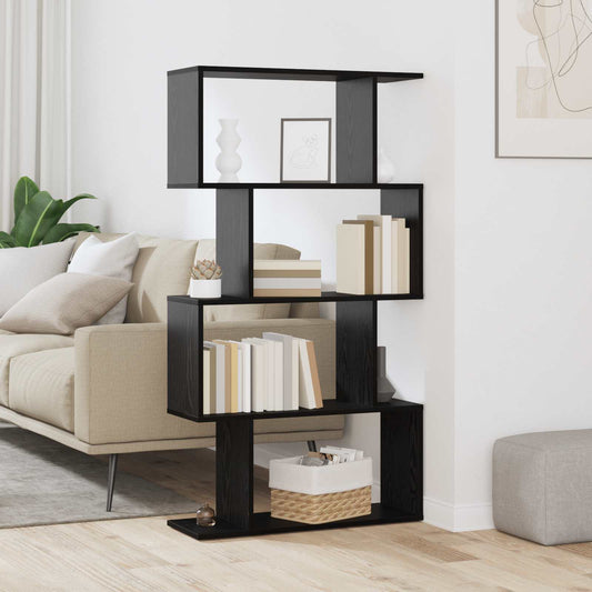 Armadio per Libri 4 livelli 70 x 24 x 129 cm Rovere Nero | homemem39