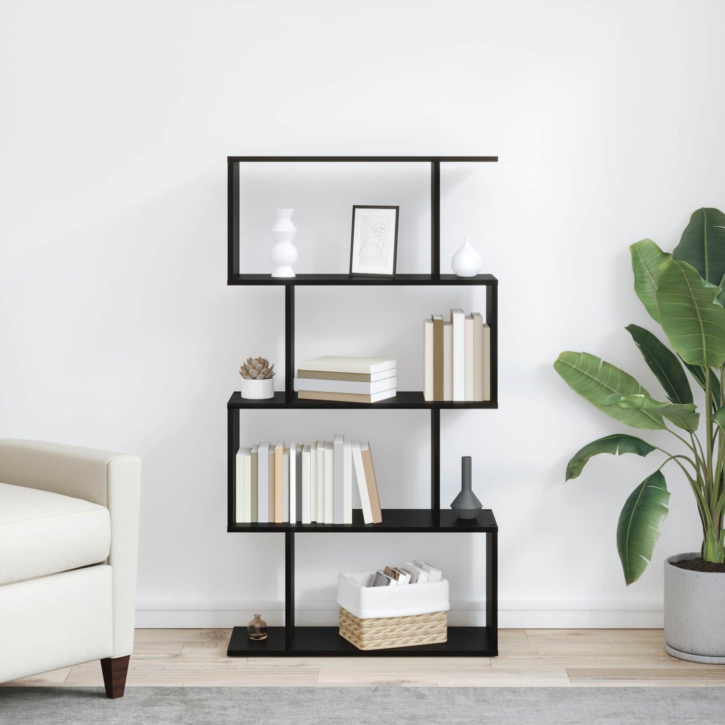 Armadio per Libri Rovere Nero 70 x 24 x 129 cm | homemem39