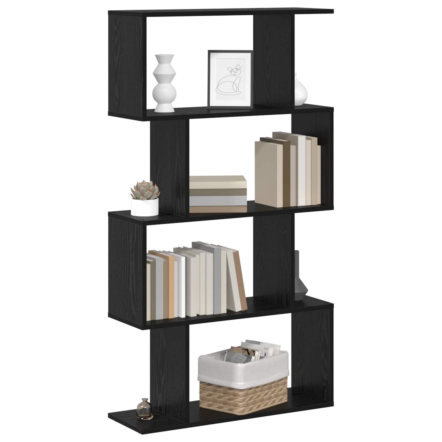 Armadio per Libri Rovere Nero 70 x 24 x 129 cm | homemem39