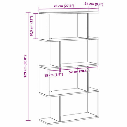 Armadio per Libri Rovere Nero 70 x 24 x 129 cm